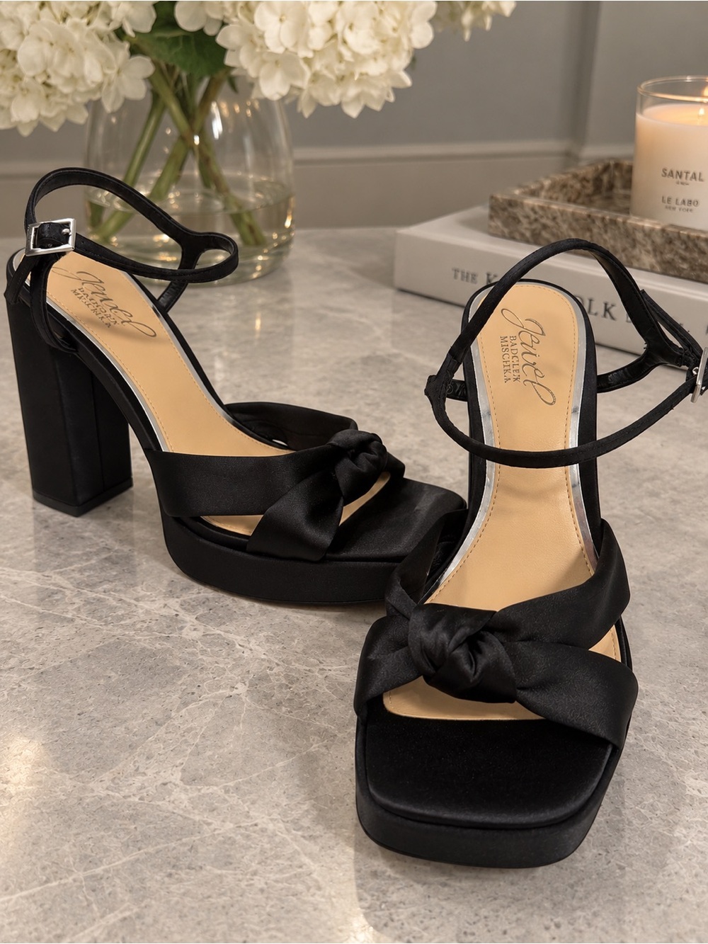 Jewel Badgley Mischka Valencia Ankle Strap Platform Sandal Size 5
